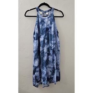 Cynthia Rowley 100% Linen Tie Dye  Hi-Low Dress Blue White Women's Size Medium‎